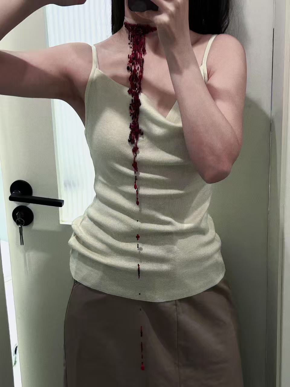 Vampire Bride Wound Choker — Handmade Gothic Blooddrop Necklace
