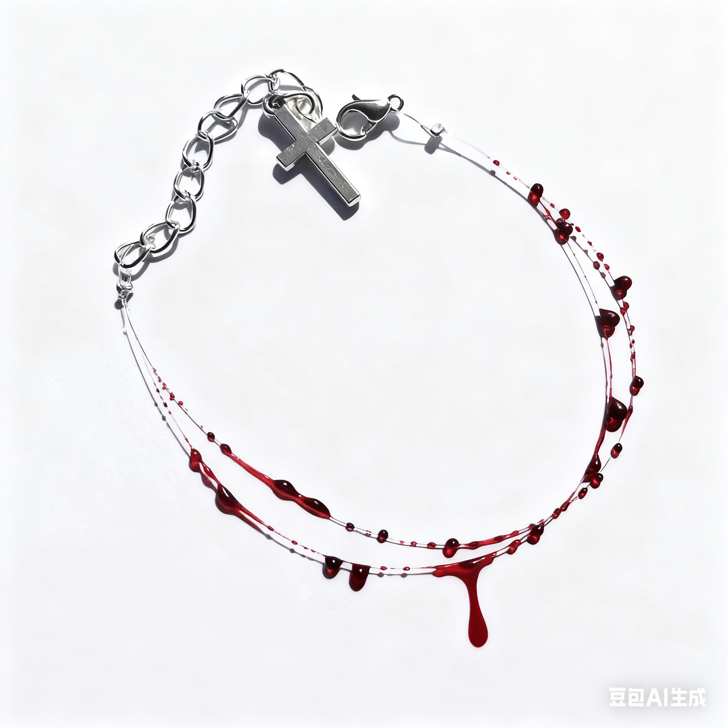 Crimson Duo Chain Bracelet — Gothic Layered Crystal Jewelry