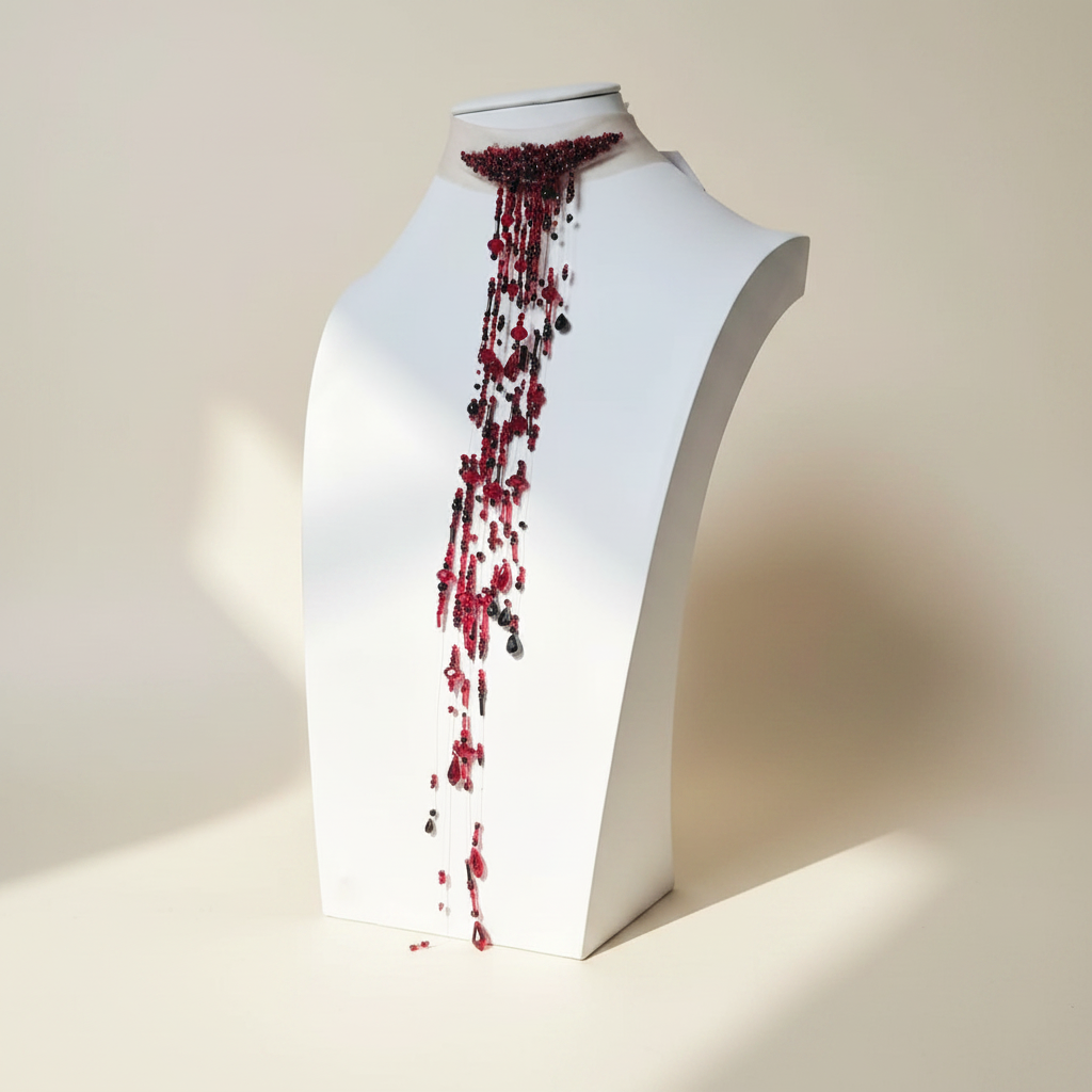 Vampire Bride Wound Choker - Handmade Gothic Blooddrop Necklace